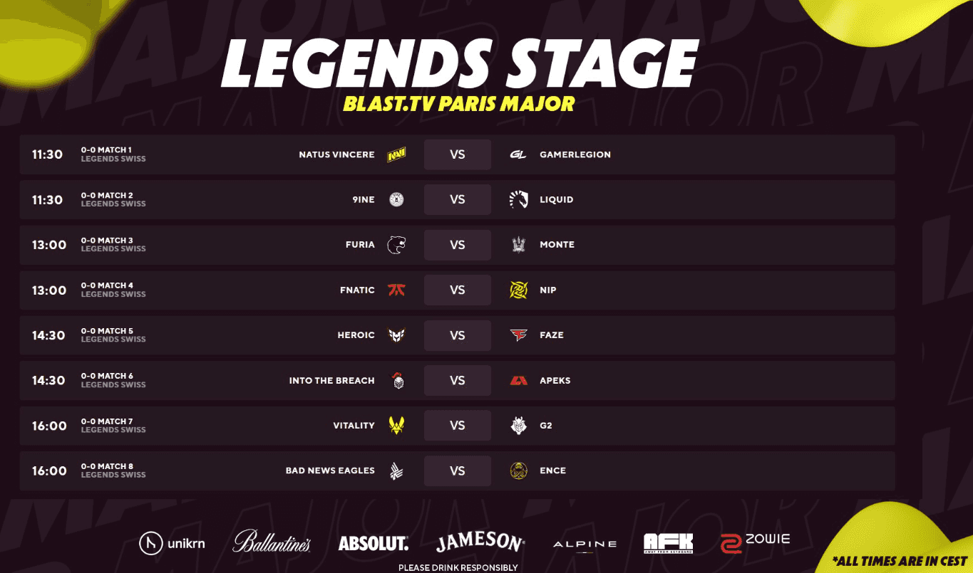 Major de Paris - Resumo dia 1 Legends stage
