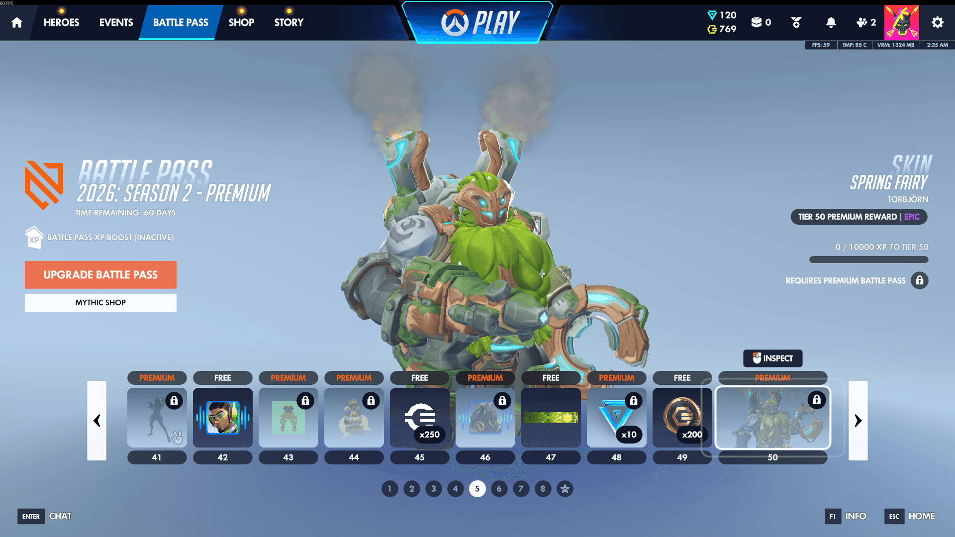 Overwatch Season 2 Battle Pass Tiers 41-50