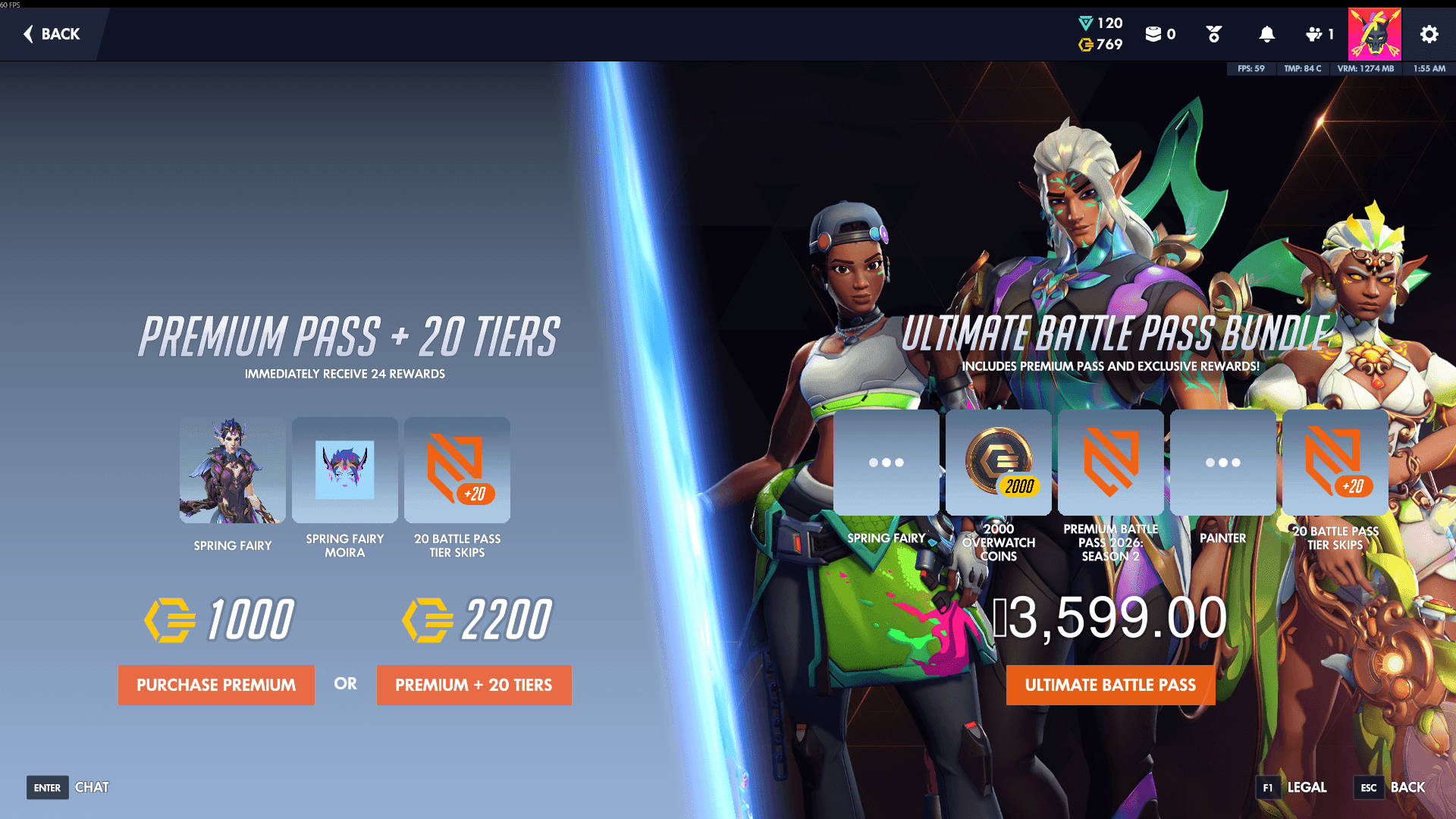 Overwatch Season 2 Battle Pass Purchase Options