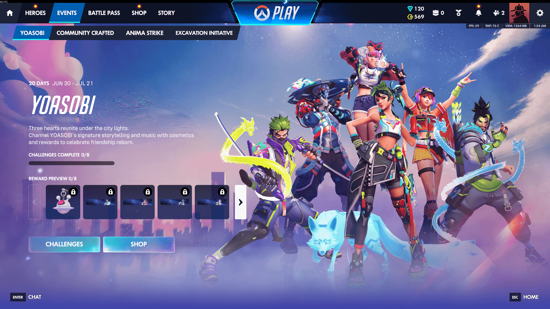 YOASOBI x Overwatch Collab: Todas as Skins, Desafios e Mais