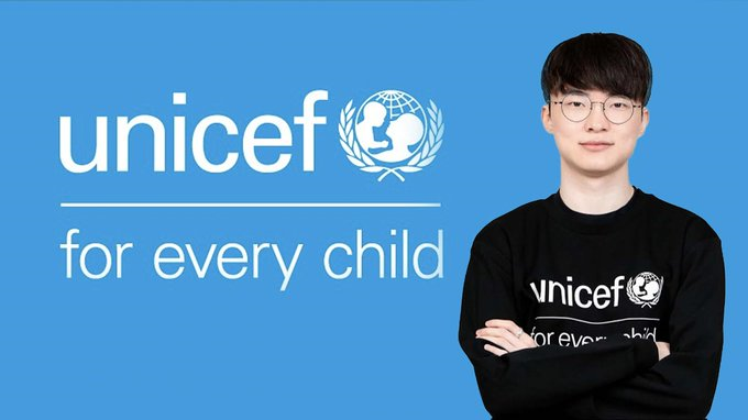 Faker arrecada 100 milhões de Wons em 24 horas para a UNICEF