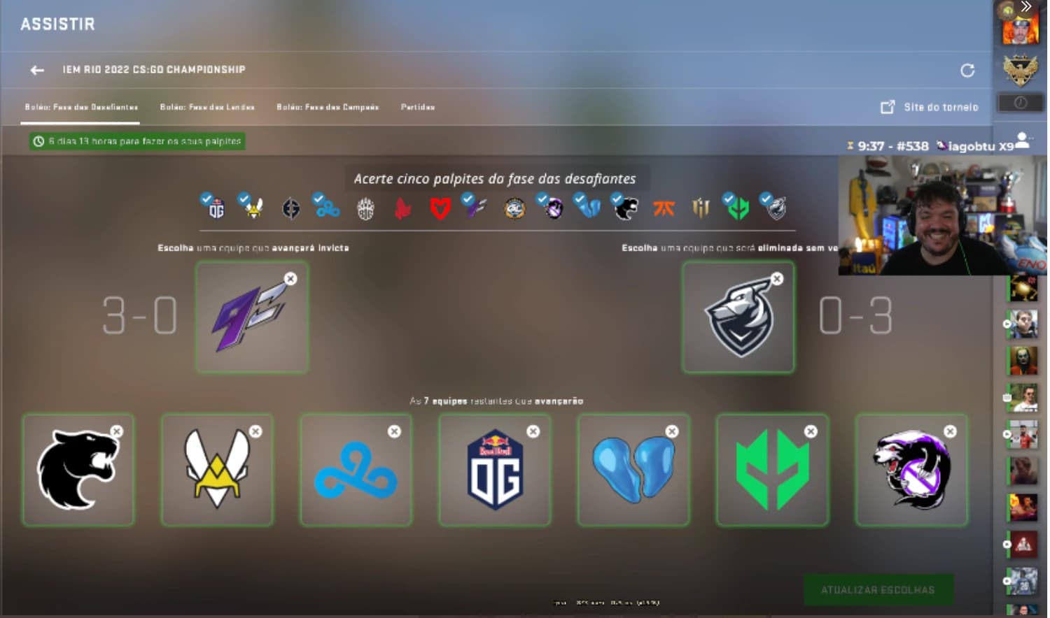 Lançamentos das cápsulas do Major Rio 2022 e homenagem a Gaules