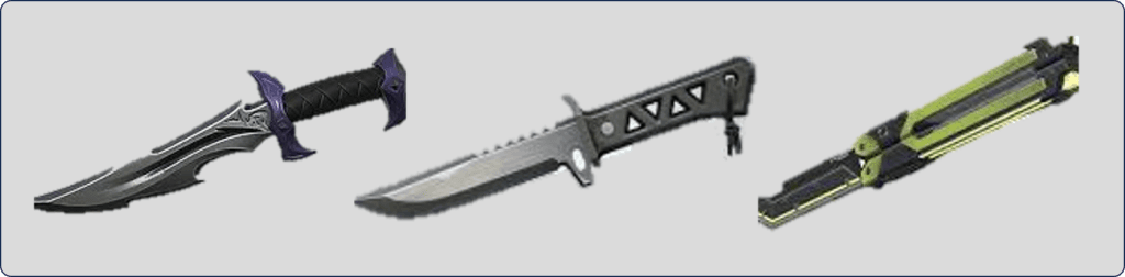 Seleção de skins icônicas da Faca da Strafe