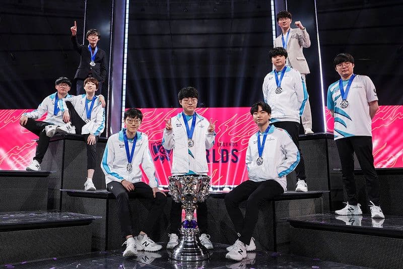 DAMWON win Worlds 2020, ending the LPL streak. Credit: avid Lee/Riot Games