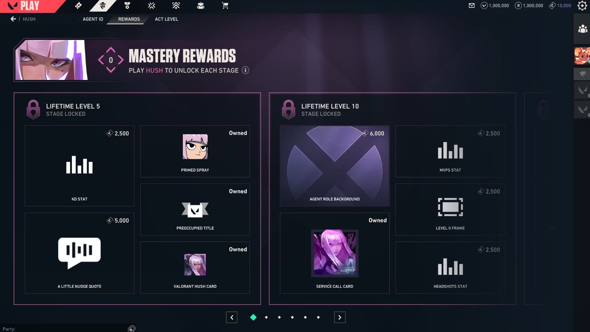 Hush Agent Mastery Pass Level 5-10 (Photo by Strafe/Riot Games)