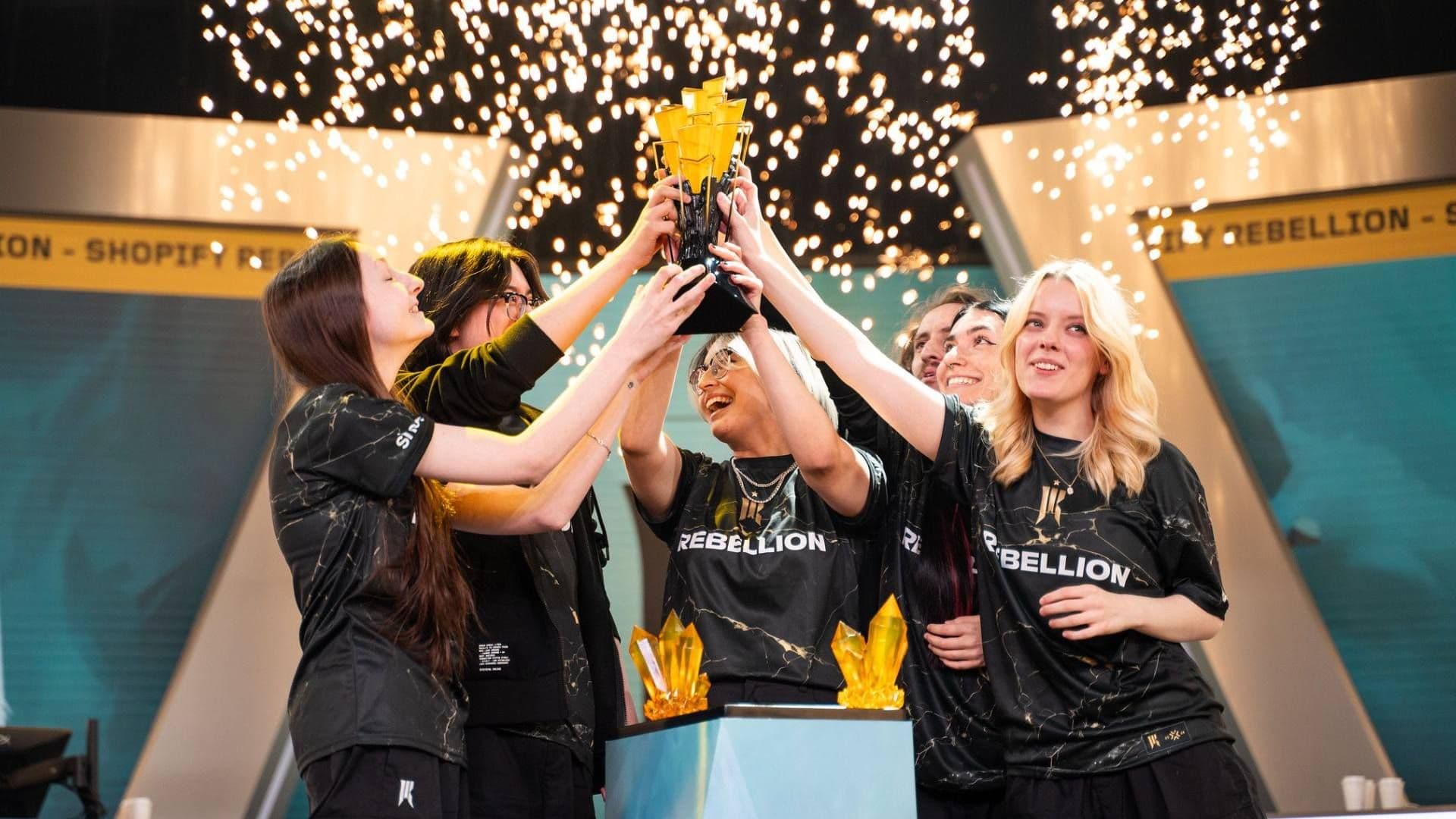 Shopify Rebellion Gold won both 2023 and 2024 editions of the Game Changers Championship (Photo by Jian Chen/Riot Games)