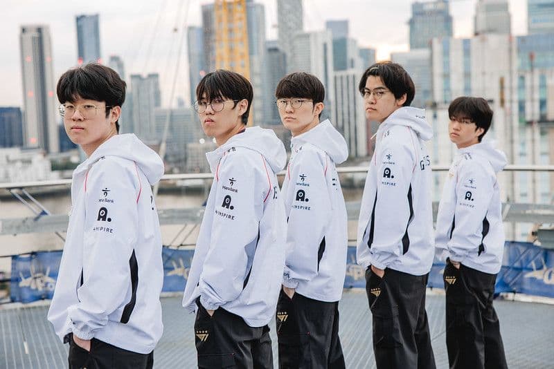 T1 repeat history with a second back-to-back at Worlds 2024. Credit: Colin Young-Wolff/Riot Games