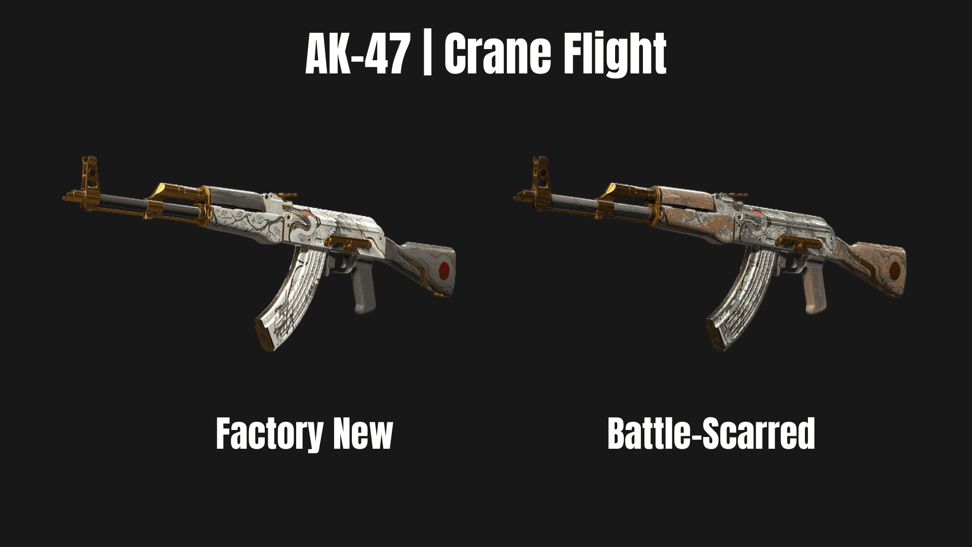 AK-47 Crane Flight Factory New vs Battle-Scarred (Image Source: Valve/Steam)