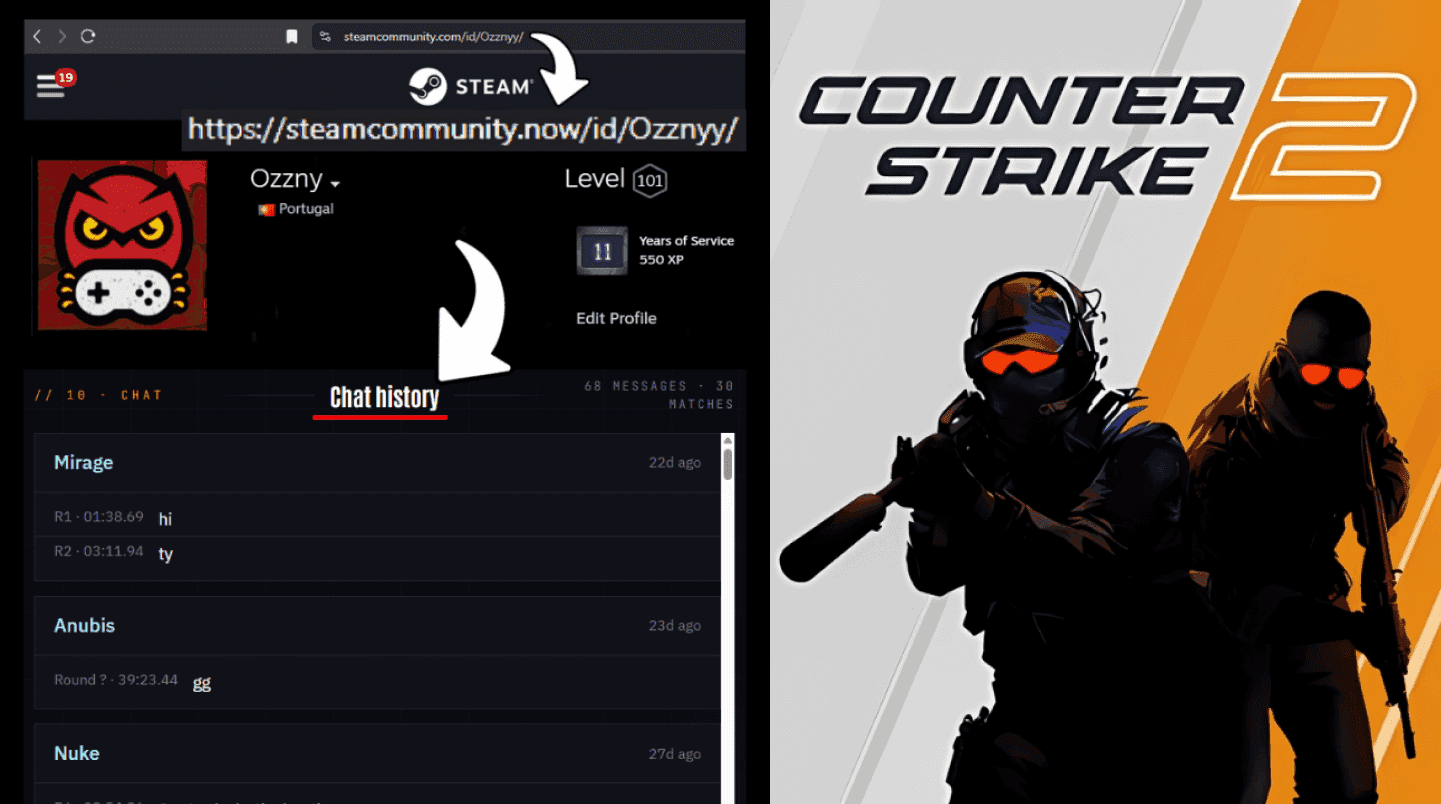 Rastreador de CS2 expõe histórico de chat das partidas e gera alerta sobre privacidade