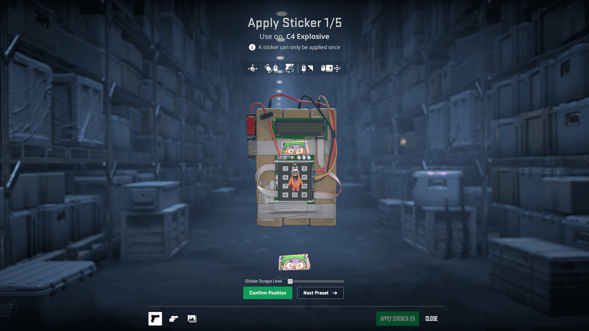You can customize your C4 with your best stickers in just a few minutes (Image: CS2)