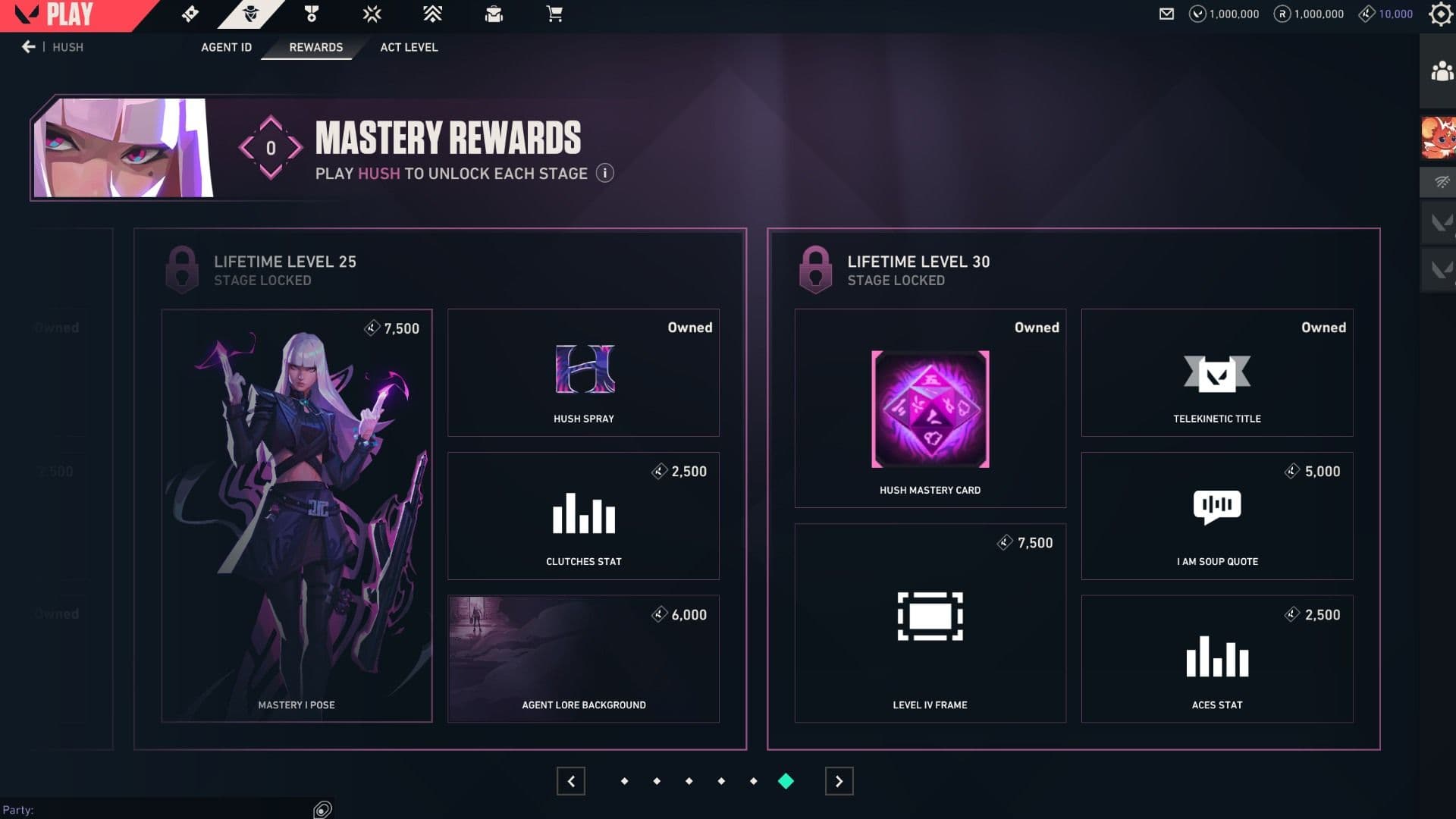 Hush Agent Mastery Levels 25-30 (Photo by Strafe/Riot Games)