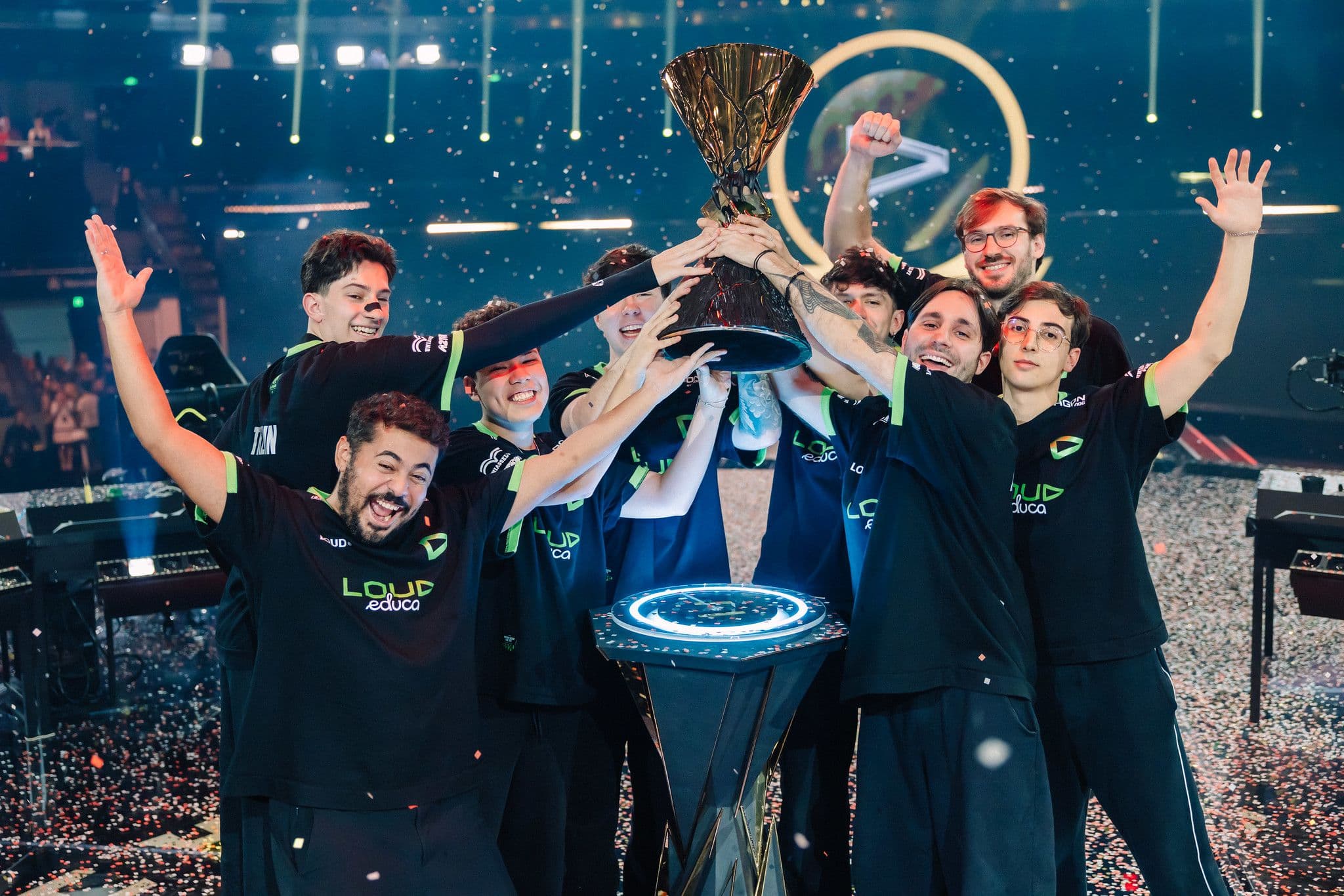 LOUD celebrates winning VALORANT Champions 2026. (Image: Riot Games)