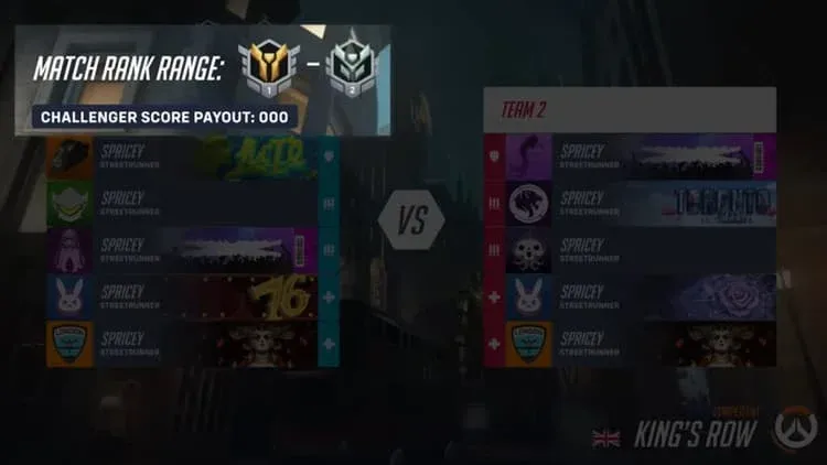 Sistema de Pontuação Challenger Overwatch 2