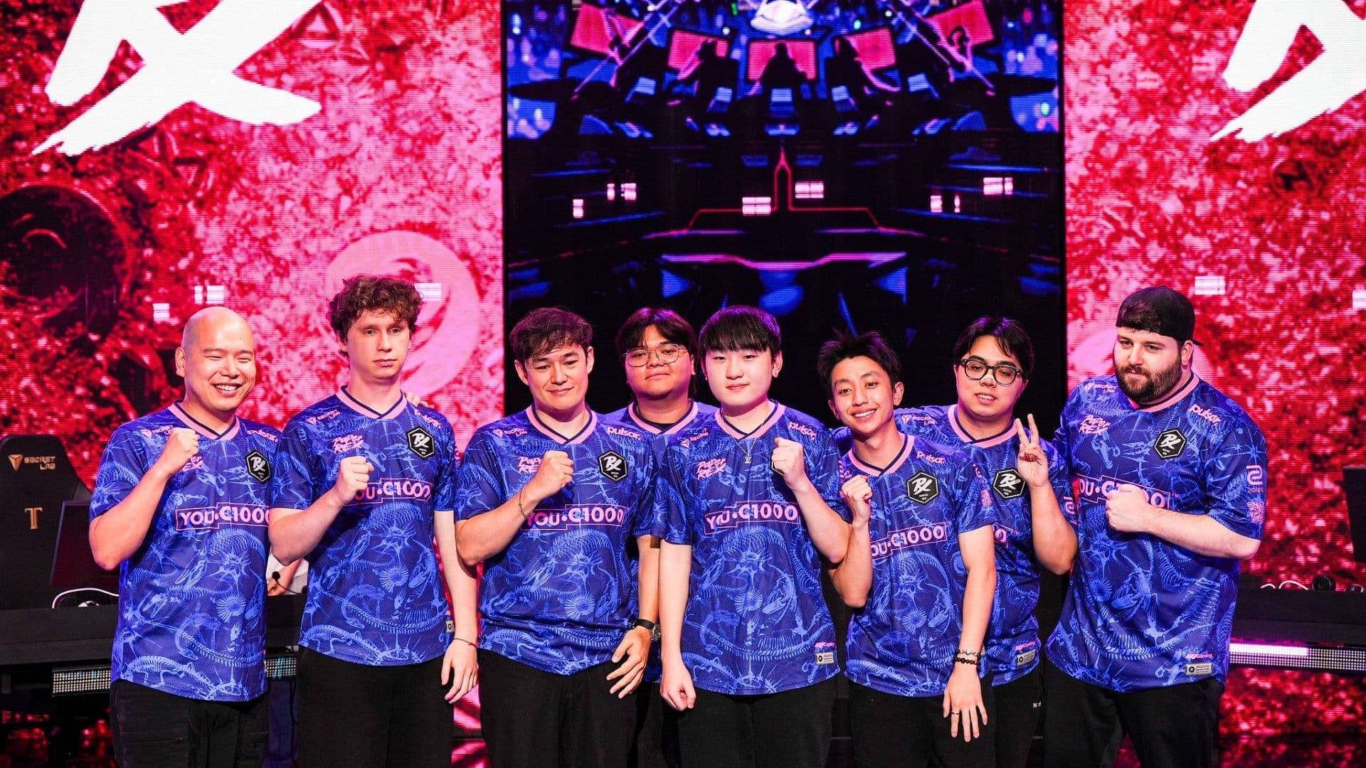 Paper Rex celebrating on stage after beating Team Secret at VCT Pacific 2026 Stage 2 (Image Soure: Riot Games)