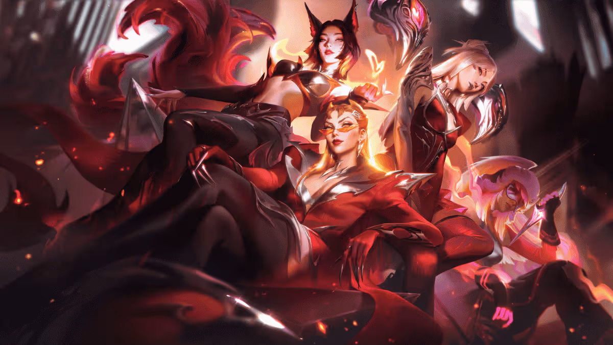 Skins K/DA FIRESTARTER de Ahri, Evelynn e Kai'Sa no League of Legends