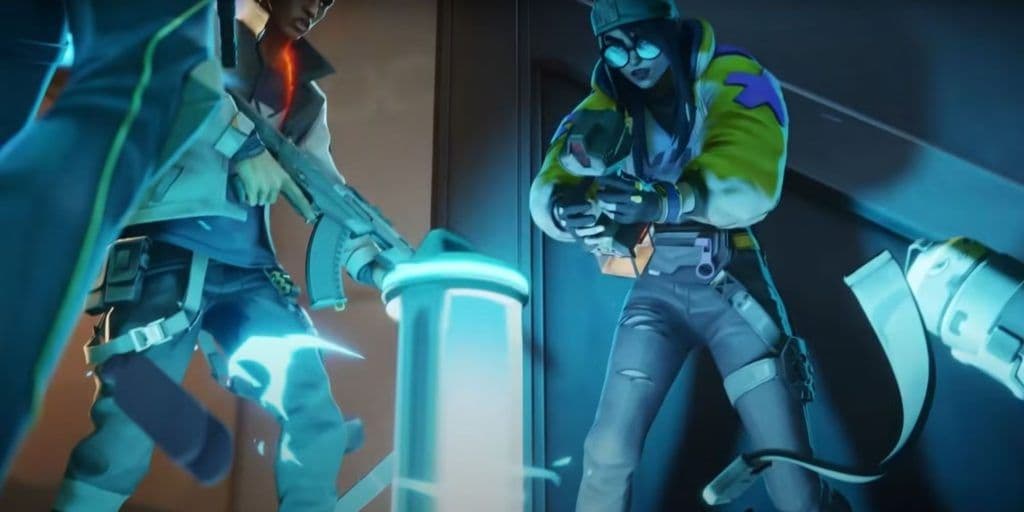 In the Valorant cinematic 'DUALITY', Killjoy and co. narrowly escape a fiery fate thanks to a timely defuse of the radianite spike. Credit: Riot Games