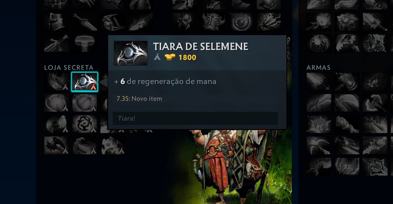 Um dos itens novos adicionados na atualização 7.35 foi a Tiara de Selemene.