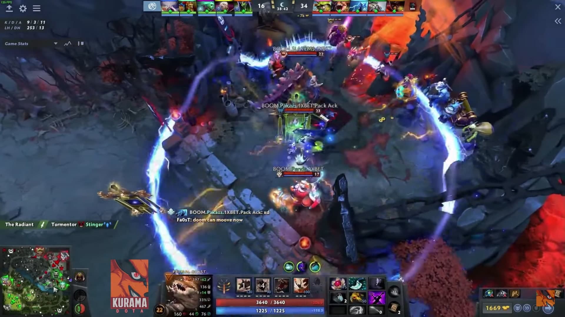 Momento em que o Doom foi liberado pra sair da fonte.