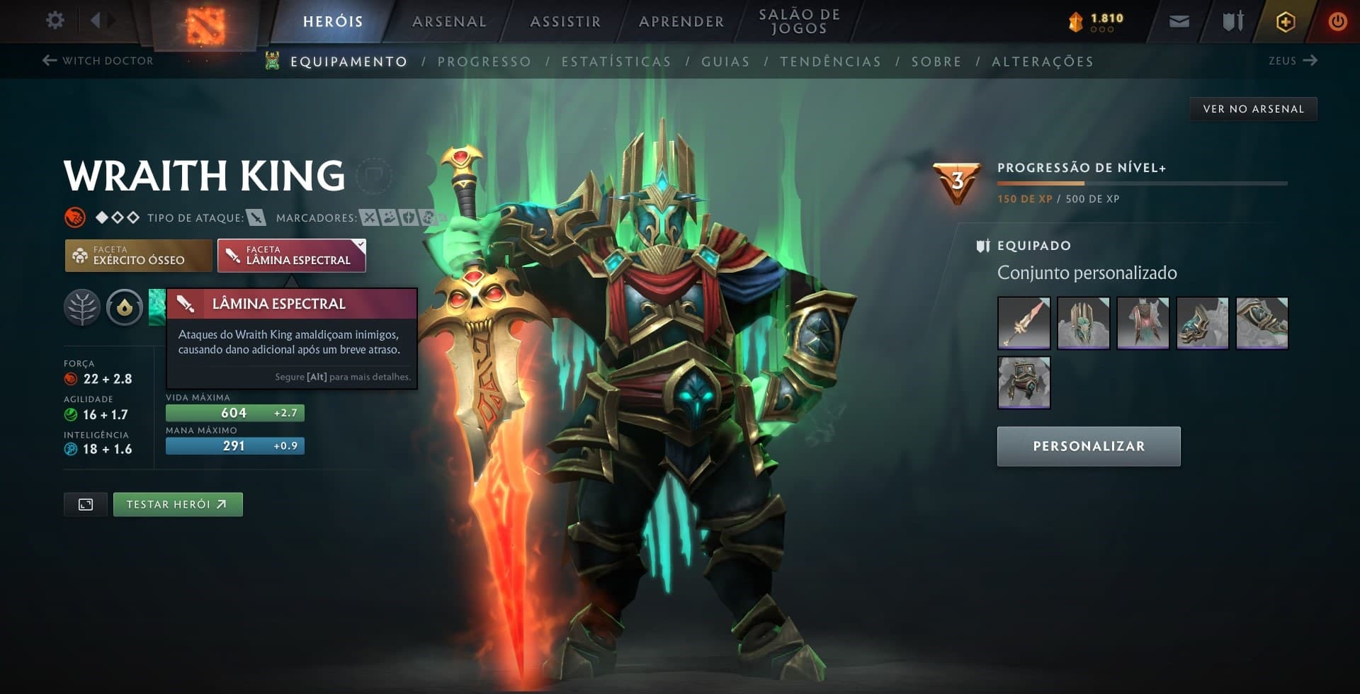A escolha segura no Dota 2 atualmente é o Wraith King.
