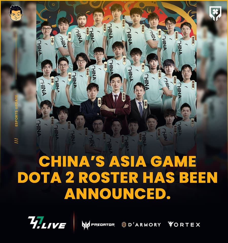 Equipe chinesa nos Asian Games de Dota