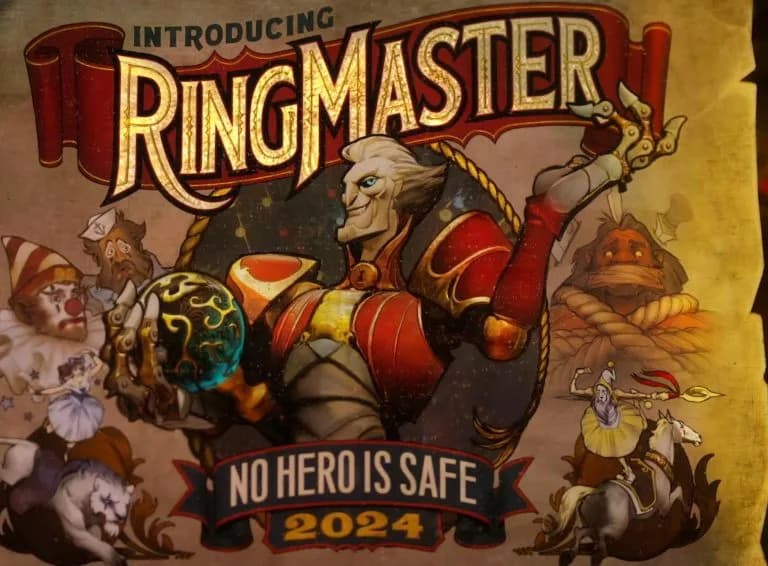 Pôster apresentando o novo herói de Dota 2