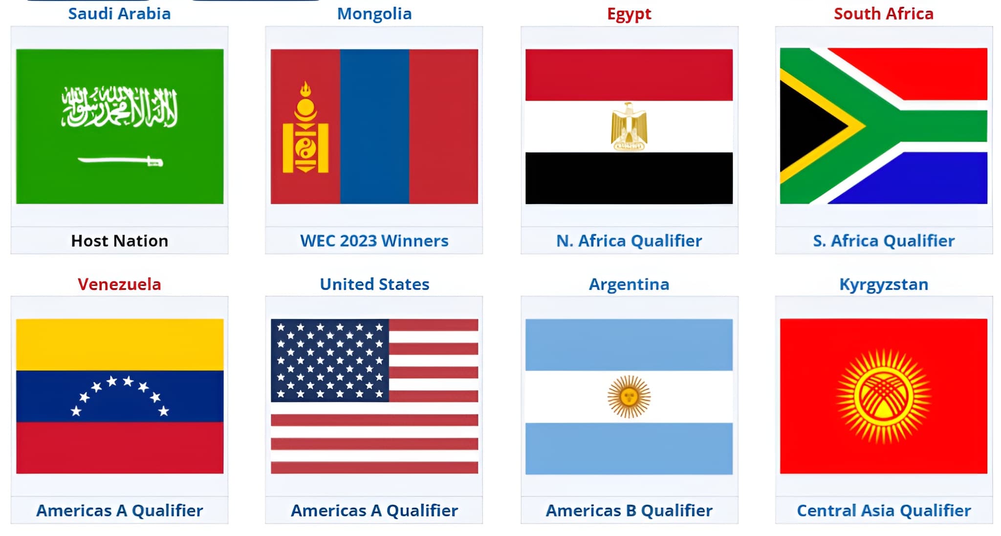 Três equipes representam as Américas no torneio.