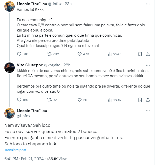 kNgv- revela o motivo da saída de Lincoln "fnx" Lau da equipe O PLANO