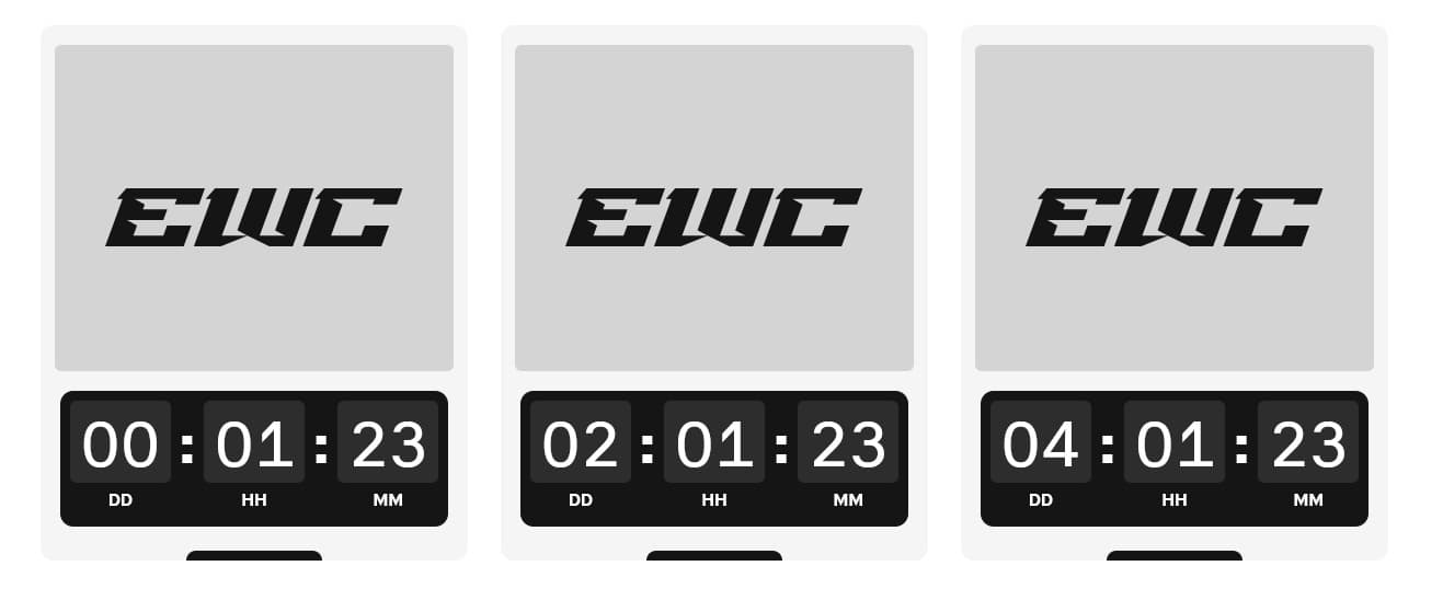 Contagem regressiva dos anúncios da Esports World Cup.