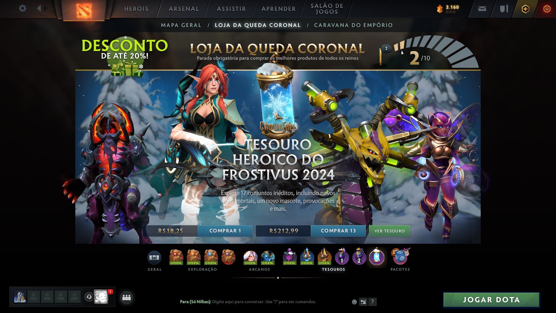 Descontos na loja podem deixar os tesouros do Frostivus mais atraentes.