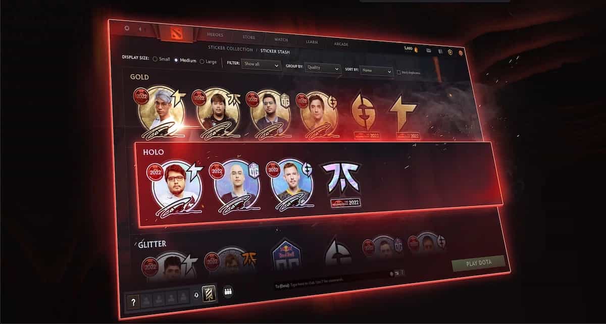 Novos stickers do Dota 2 para os jogadores do The International 2022