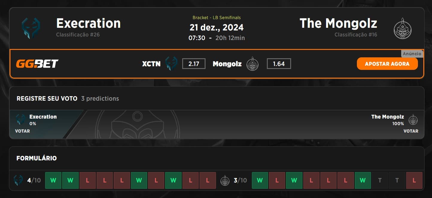 Projeção da partida entre Execration e The MongolZ.