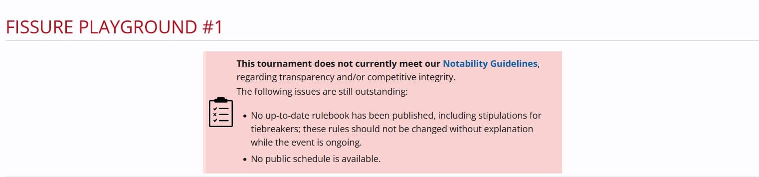 A Liquipedia tem algumas ressalvas em relação ao torneio por enquanto.