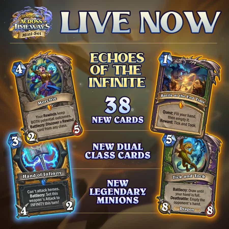 Patch 34.4 do Hearthstone traz Ecos do Infinito: Classe Dupla, Novidades na Arena e Mais!