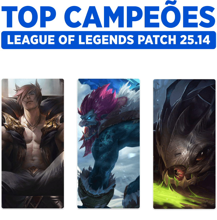 Os Melhores Campeões do Patch 25.14 de League of Legends
