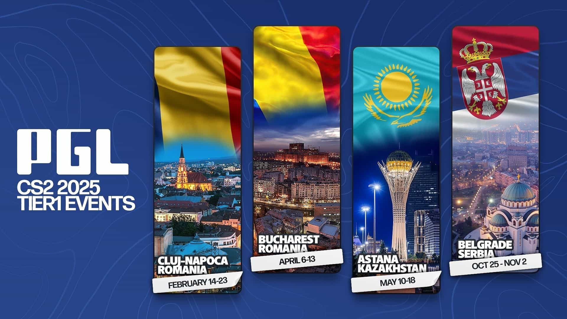 PGL muda locais de torneios em 2025: Argentina fora, Romênia dentro