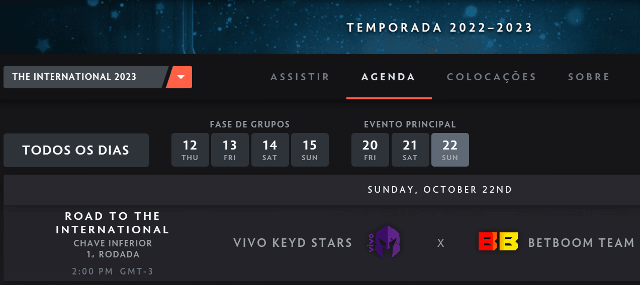 Imagem do site oficial do International 12