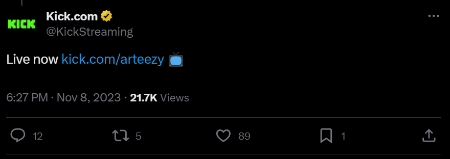 Arteezy tem um novo canal pra transmitir suas partidas na Kick