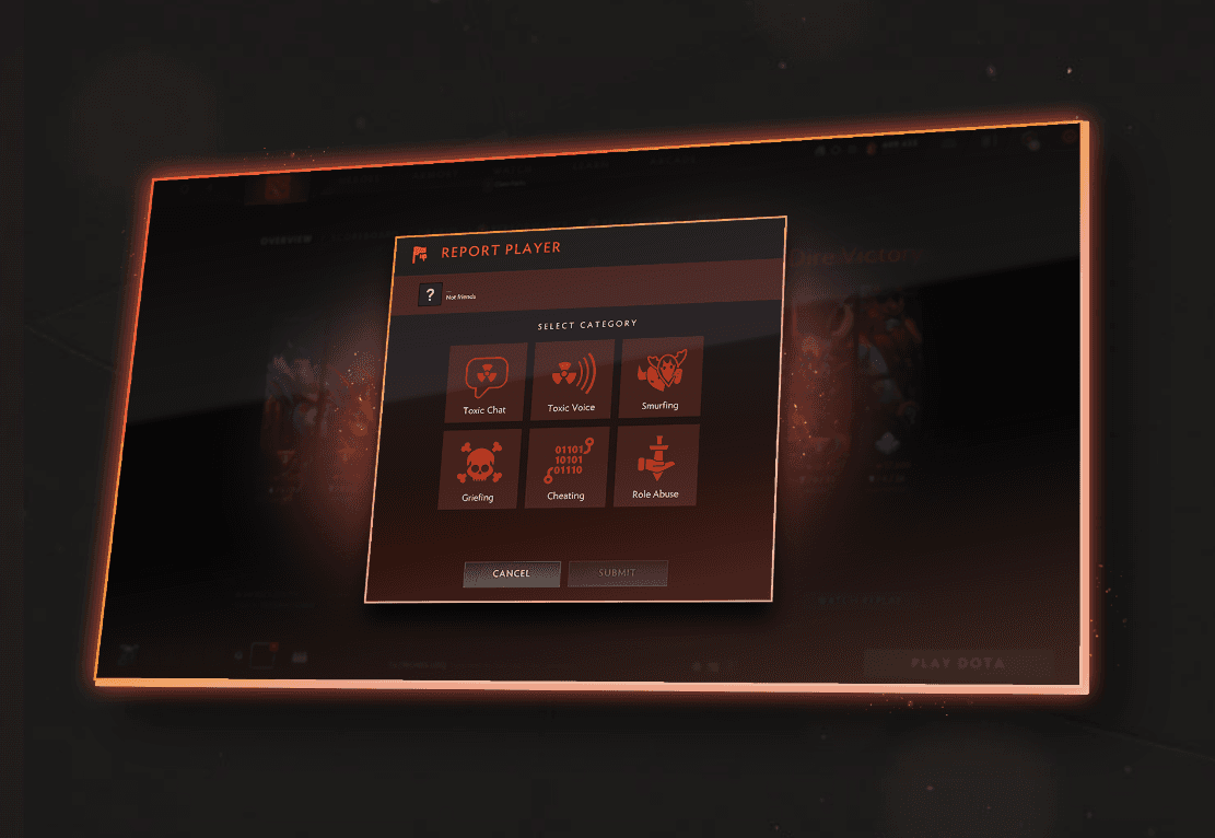 Nova tela de denúncia com mais opções.