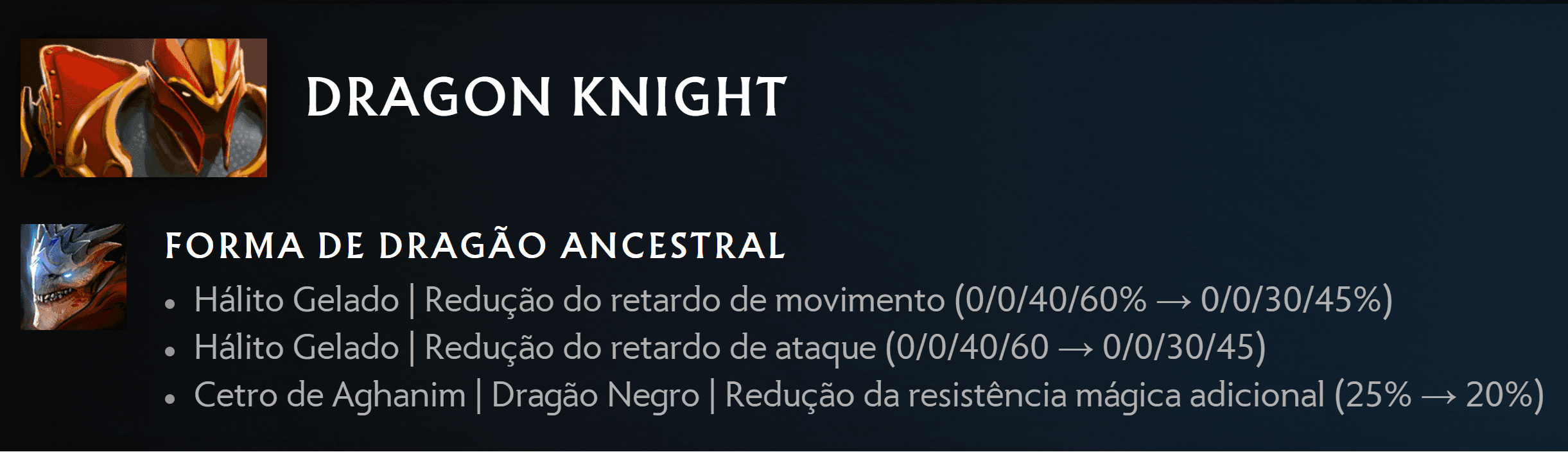 Alterações no Dragon Knight.