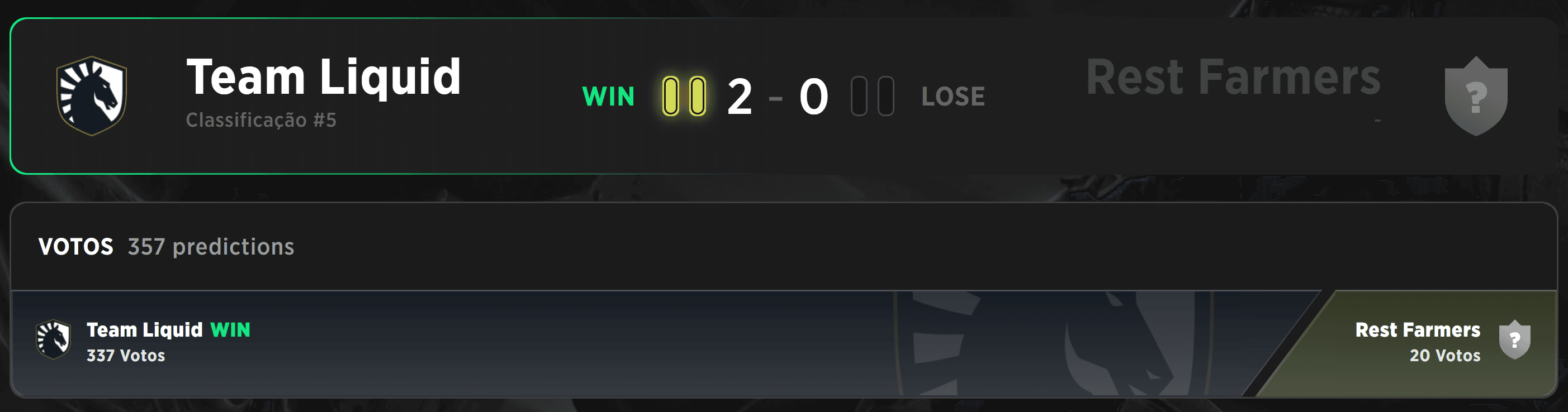 Resultado da partida do Team Liquid na primeira rodada das qualificatórias da DreamLeague.