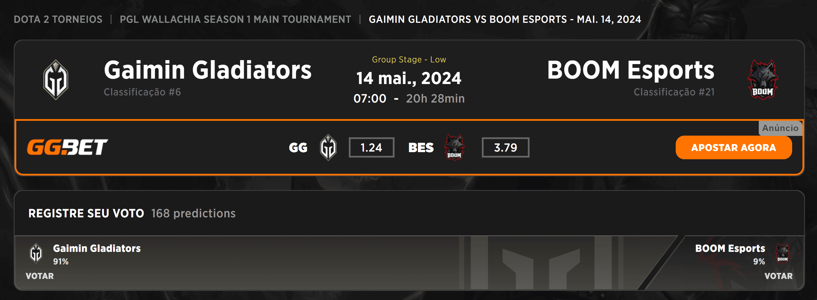 A Heroic já perdeu a chance, hora de torcer pela BOOM Esports.