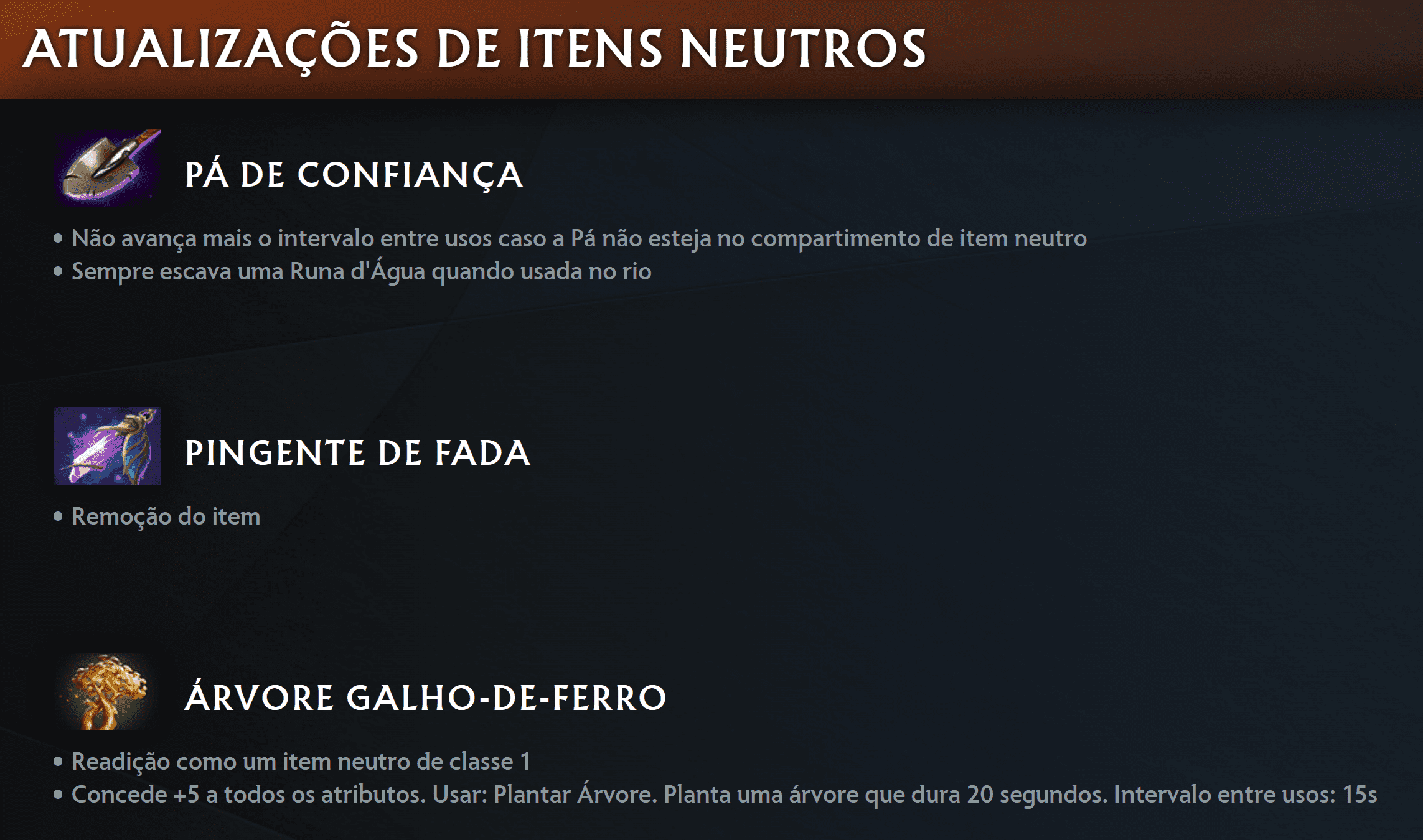 A atualização de itens neutros trouxe velhos conhecidos de volta.