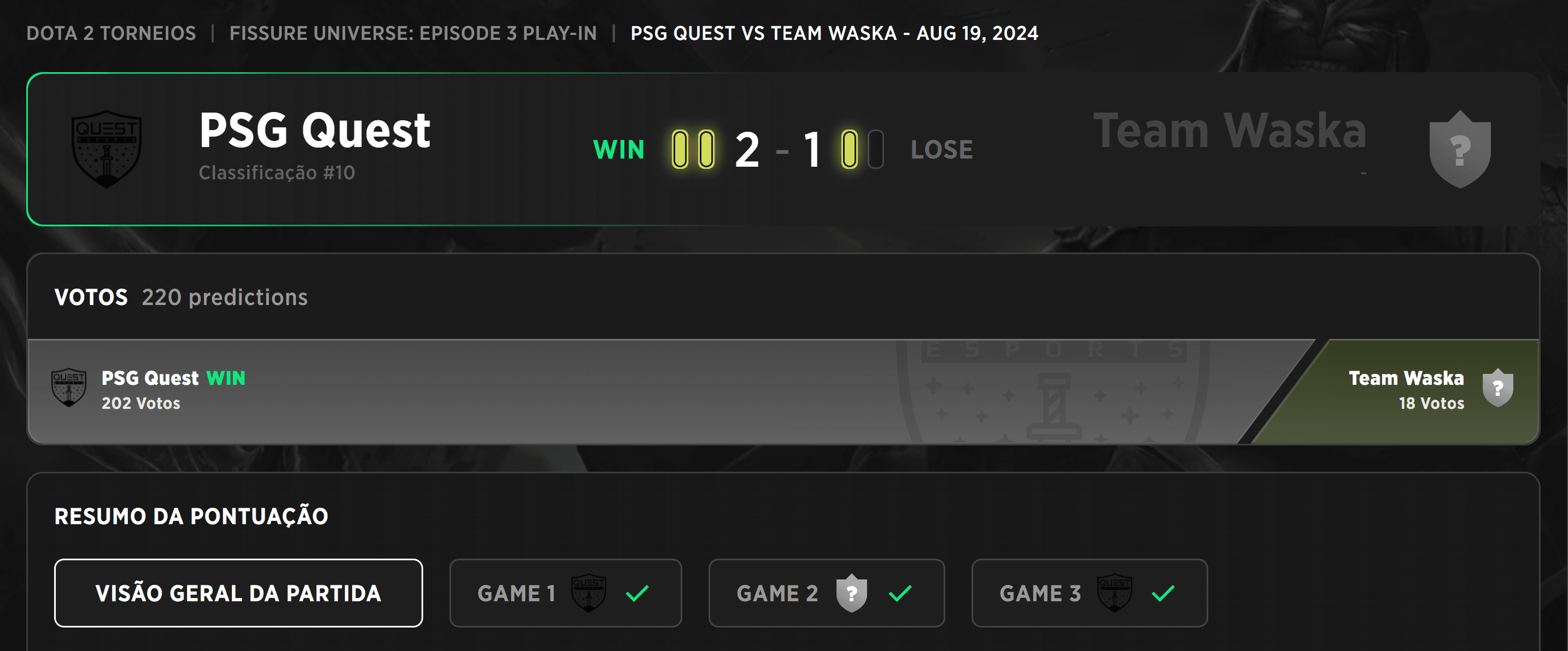 A sorte da G2.iG não estava do lado da América do Sul.