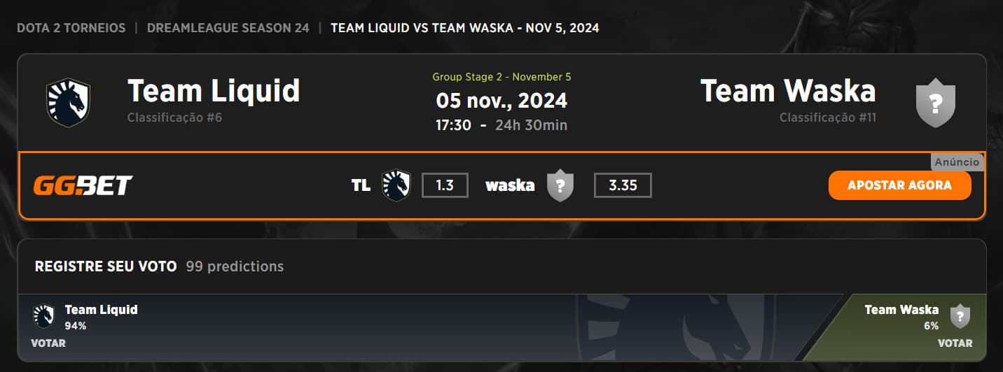 A próxima partida do Team Liquid é mais simples que a da Xtreme Gaming.