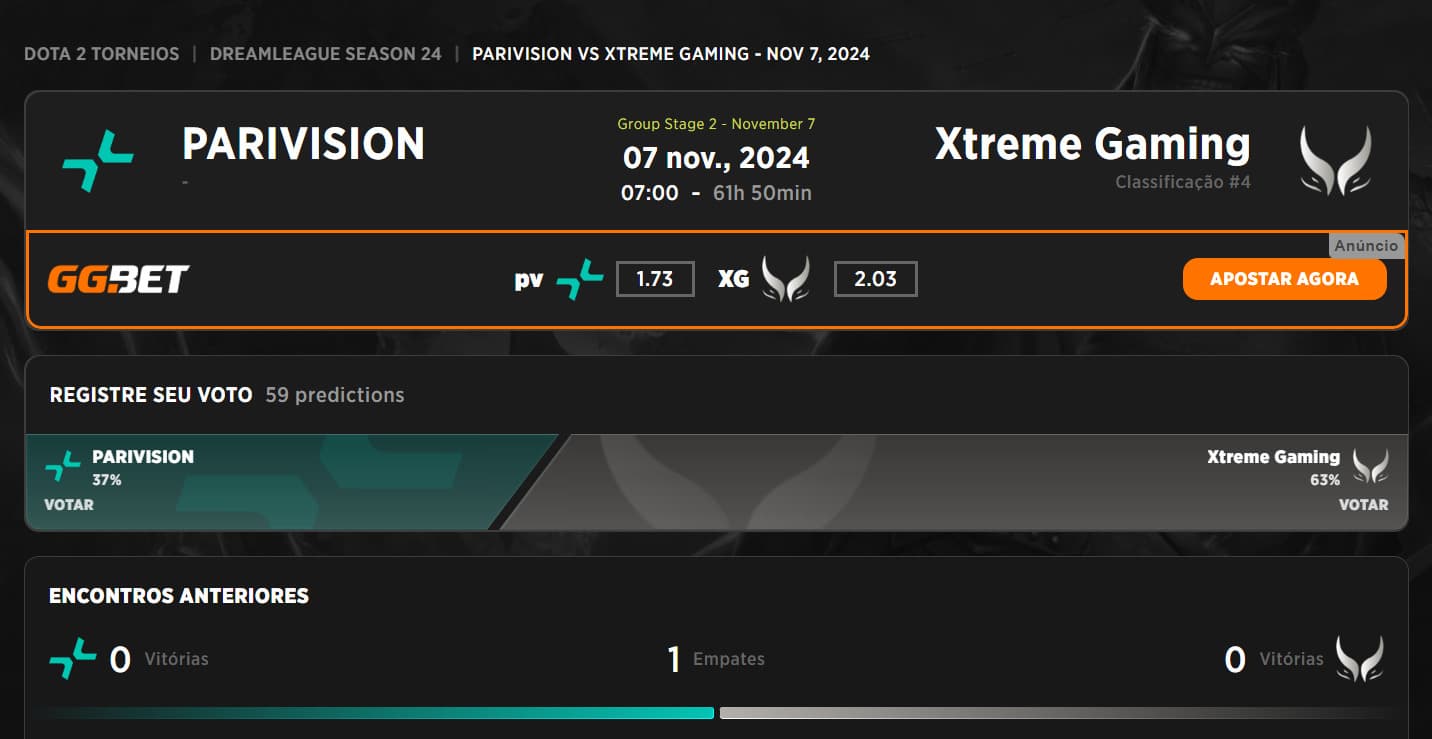 Partida da Xtreme Gaming contra a PARIVISION.