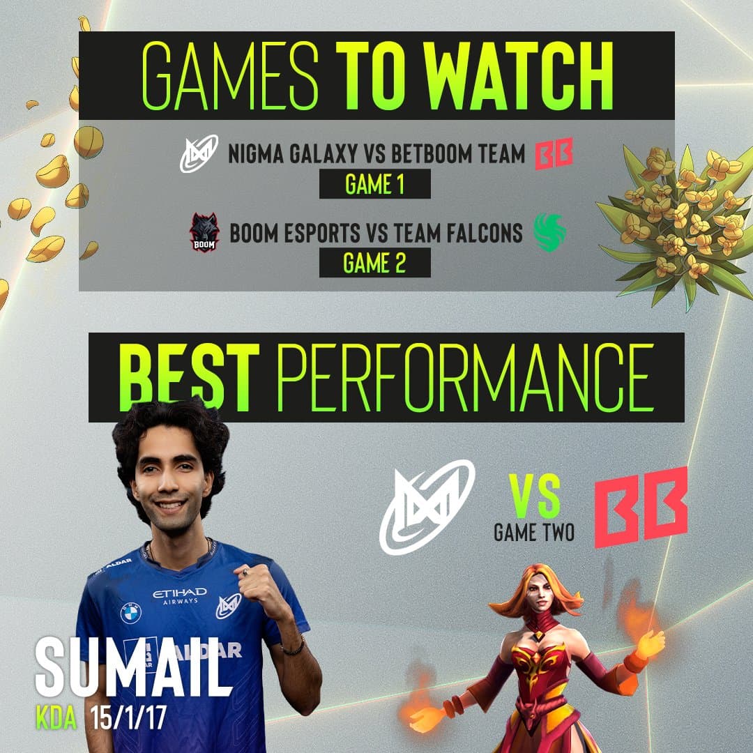 SumaiL recebeu o título de melhor performance no segundo dia de grupos do ESL One Bangkok.