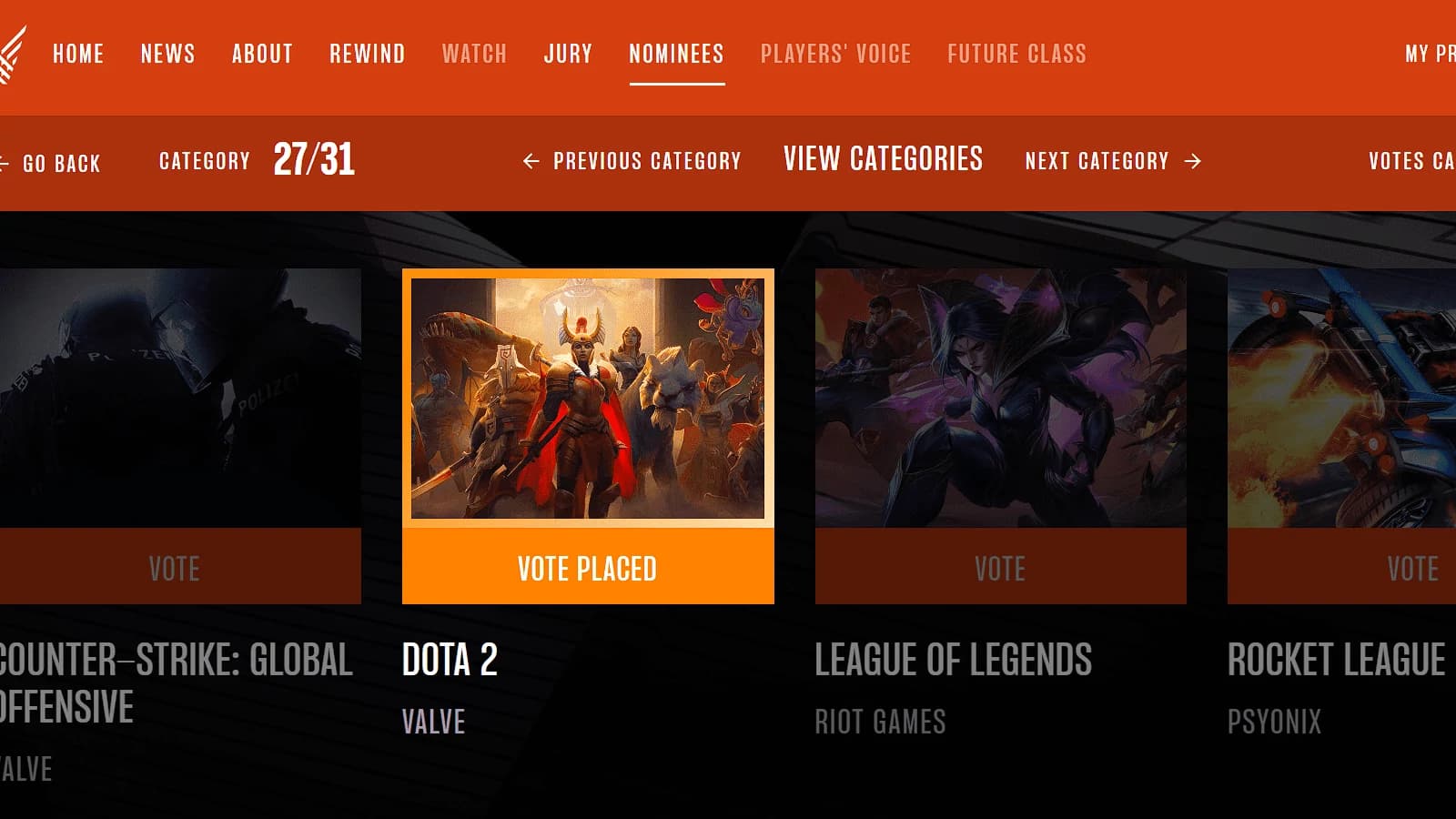 Dota concorre ao The Game Awards na categoria de melhor eSport