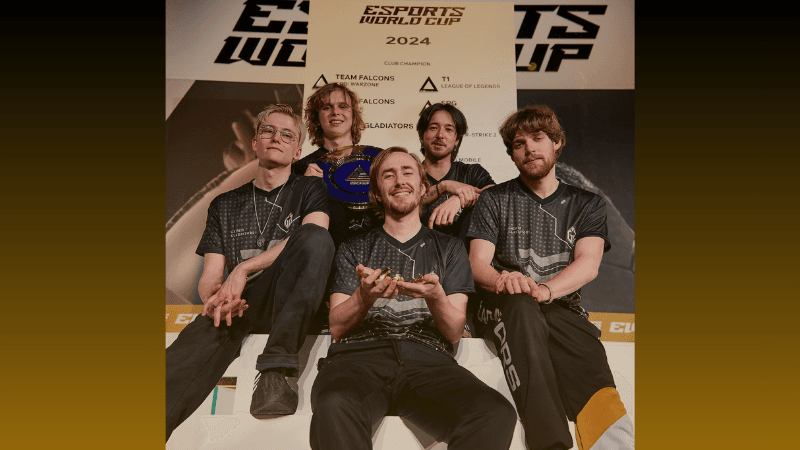 Da esquerda para a direita: Ace, Dyrachyo, Quinn, Tofu, Seleri (Crédito: Esports World Cup)