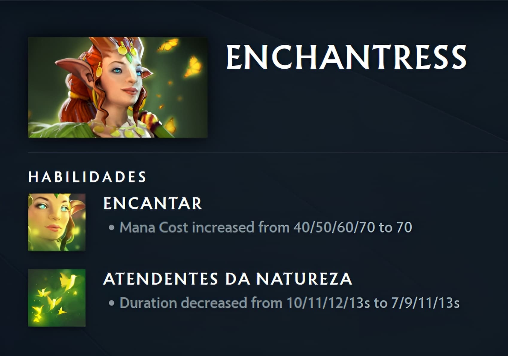 Alterações da Enchantress na atualização 7.37e.