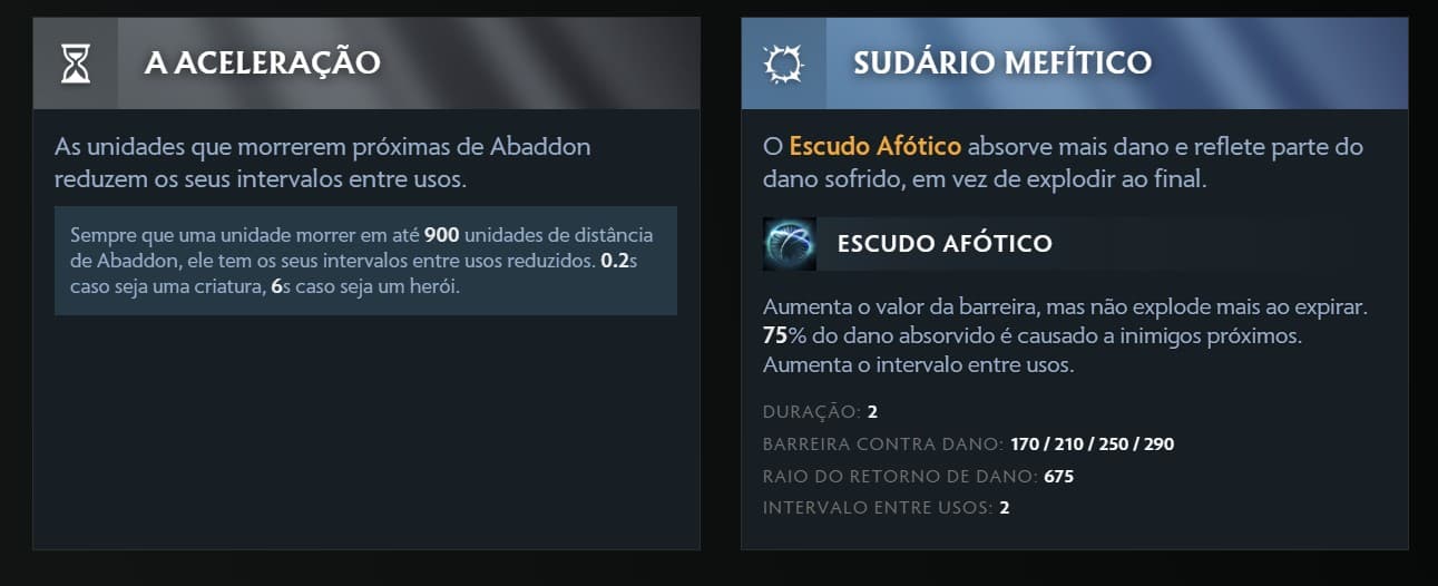 As facetas são as mesmas mas a Aceleração ganhou um buff importante.